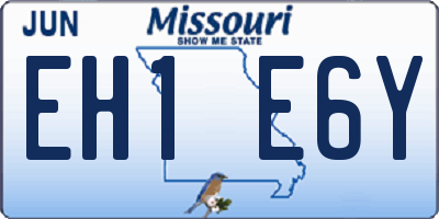 MO license plate EH1E6Y