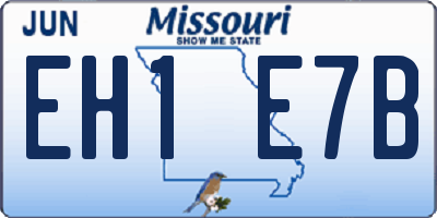 MO license plate EH1E7B