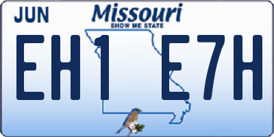 MO license plate EH1E7H