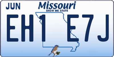 MO license plate EH1E7J