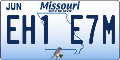 MO license plate EH1E7M