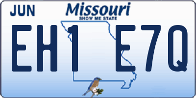 MO license plate EH1E7Q