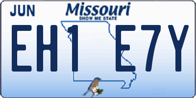 MO license plate EH1E7Y