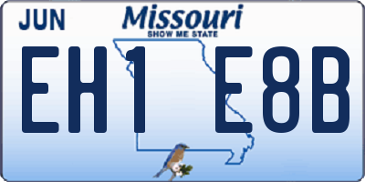 MO license plate EH1E8B