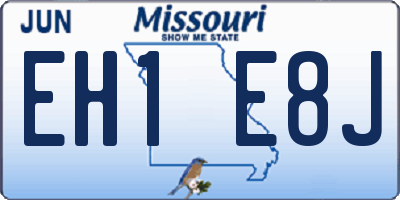 MO license plate EH1E8J