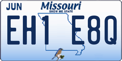 MO license plate EH1E8Q