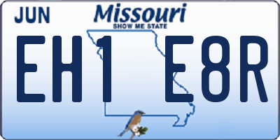 MO license plate EH1E8R