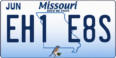 MO license plate EH1E8S