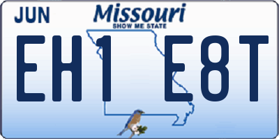 MO license plate EH1E8T