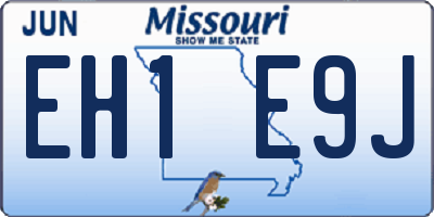 MO license plate EH1E9J