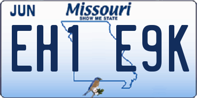 MO license plate EH1E9K