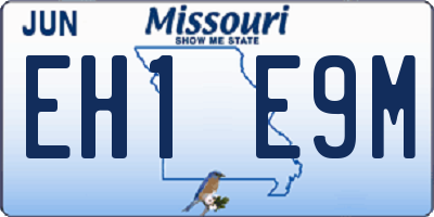 MO license plate EH1E9M