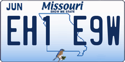 MO license plate EH1E9W