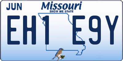 MO license plate EH1E9Y