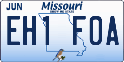 MO license plate EH1F0A