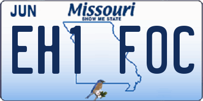MO license plate EH1F0C