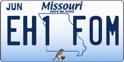 MO license plate EH1F0M