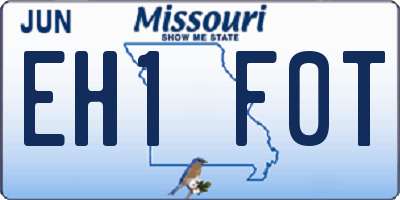 MO license plate EH1F0T