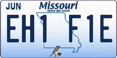 MO license plate EH1F1E