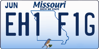 MO license plate EH1F1G