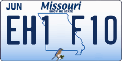 MO license plate EH1F1O