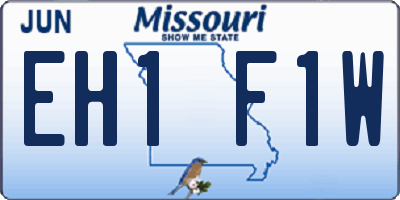 MO license plate EH1F1W