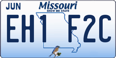 MO license plate EH1F2C