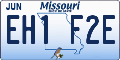 MO license plate EH1F2E