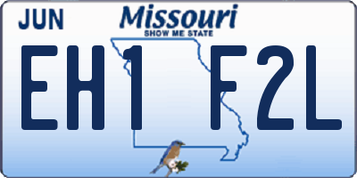 MO license plate EH1F2L
