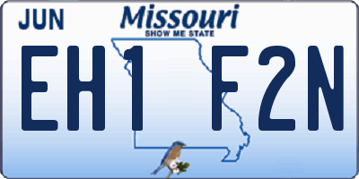 MO license plate EH1F2N