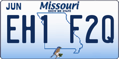 MO license plate EH1F2Q