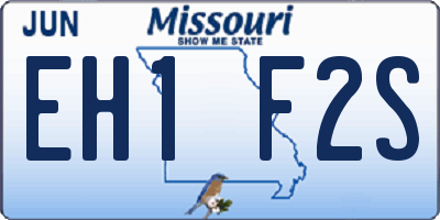 MO license plate EH1F2S