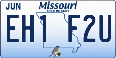 MO license plate EH1F2U