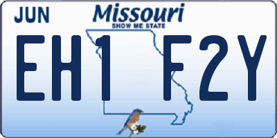 MO license plate EH1F2Y