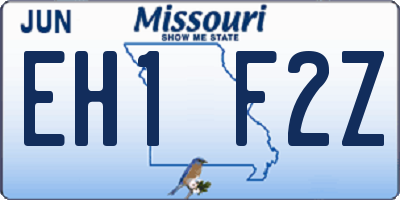 MO license plate EH1F2Z