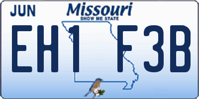 MO license plate EH1F3B