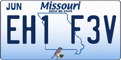 MO license plate EH1F3V