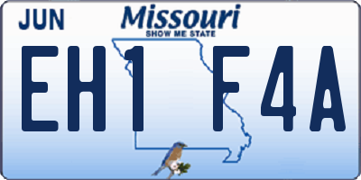 MO license plate EH1F4A