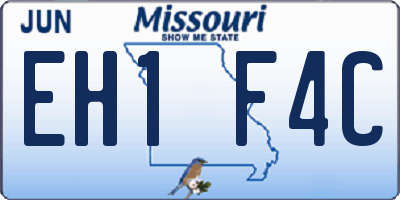 MO license plate EH1F4C
