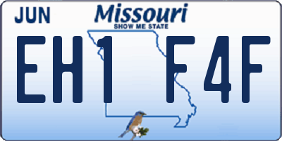 MO license plate EH1F4F