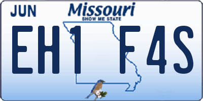 MO license plate EH1F4S