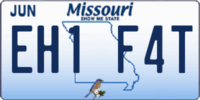 MO license plate EH1F4T