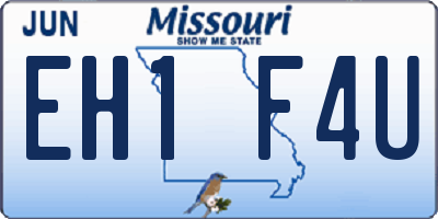MO license plate EH1F4U
