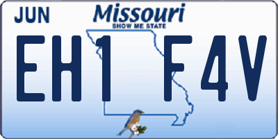 MO license plate EH1F4V