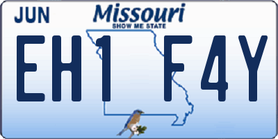 MO license plate EH1F4Y