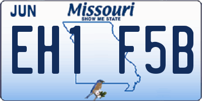 MO license plate EH1F5B