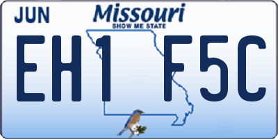 MO license plate EH1F5C