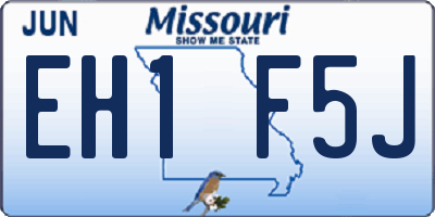 MO license plate EH1F5J
