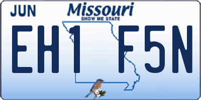 MO license plate EH1F5N