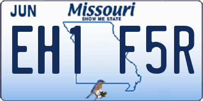 MO license plate EH1F5R